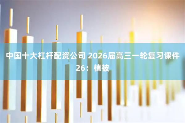 中国十大杠杆配资公司 2026届高三一轮复习课件26：植被