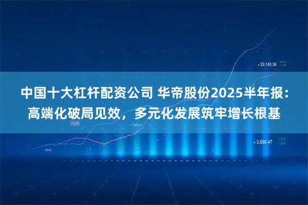 中国十大杠杆配资公司 华帝股份2025半年报：高端化破局见效，多元化发展筑牢增长根基